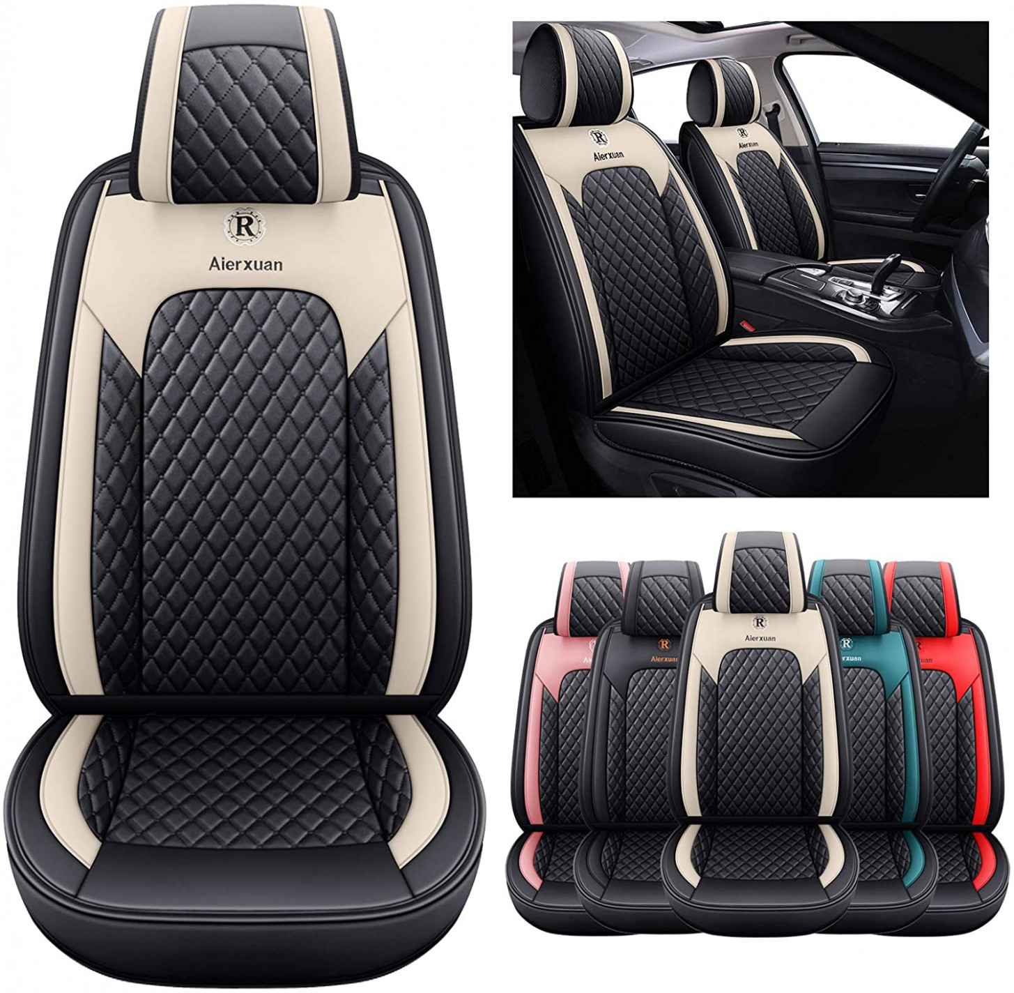 5 Front Seat Covers for Cars Leather Waterproof Vehicle Cushions Universal  Fit for Kia Soul Sorento Optima Sporage Mazda Toyota Chr Prius Venza Fj  - seat covers for kia sorento