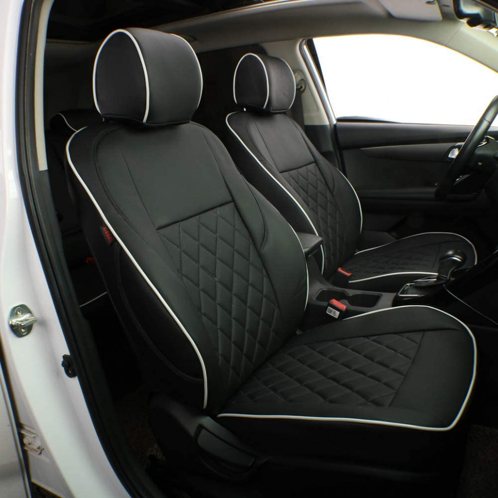 EKR Custom Fit Full Set Car Seat Covers for Select KIA Sportage 5 5  5 5 5 5 - Leatherette (Black) - kia sportage seat covers
