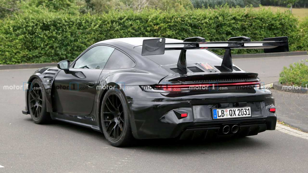 Porsche 3 GT3 RS Spy Video Captures Active Rear Wing In Action